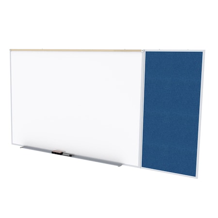 Ghent Combo Whiteboard/Bulletin, Mag Por/Vnyl, Styl C, 4 ft H x 16 ft W, Navy SPC416C-V-195